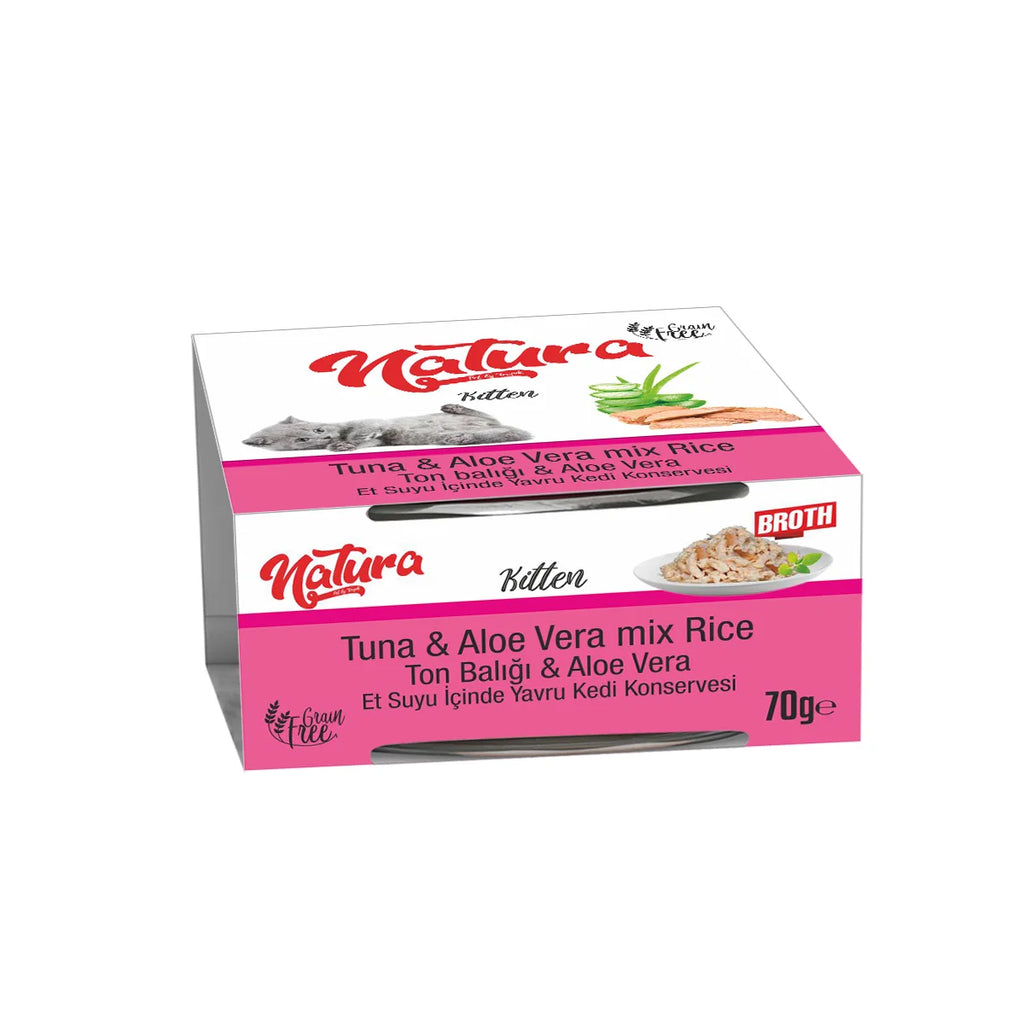 Conservă pentru pisici Natura amestec de Ton și Aloe Vera, în sos 70 gr