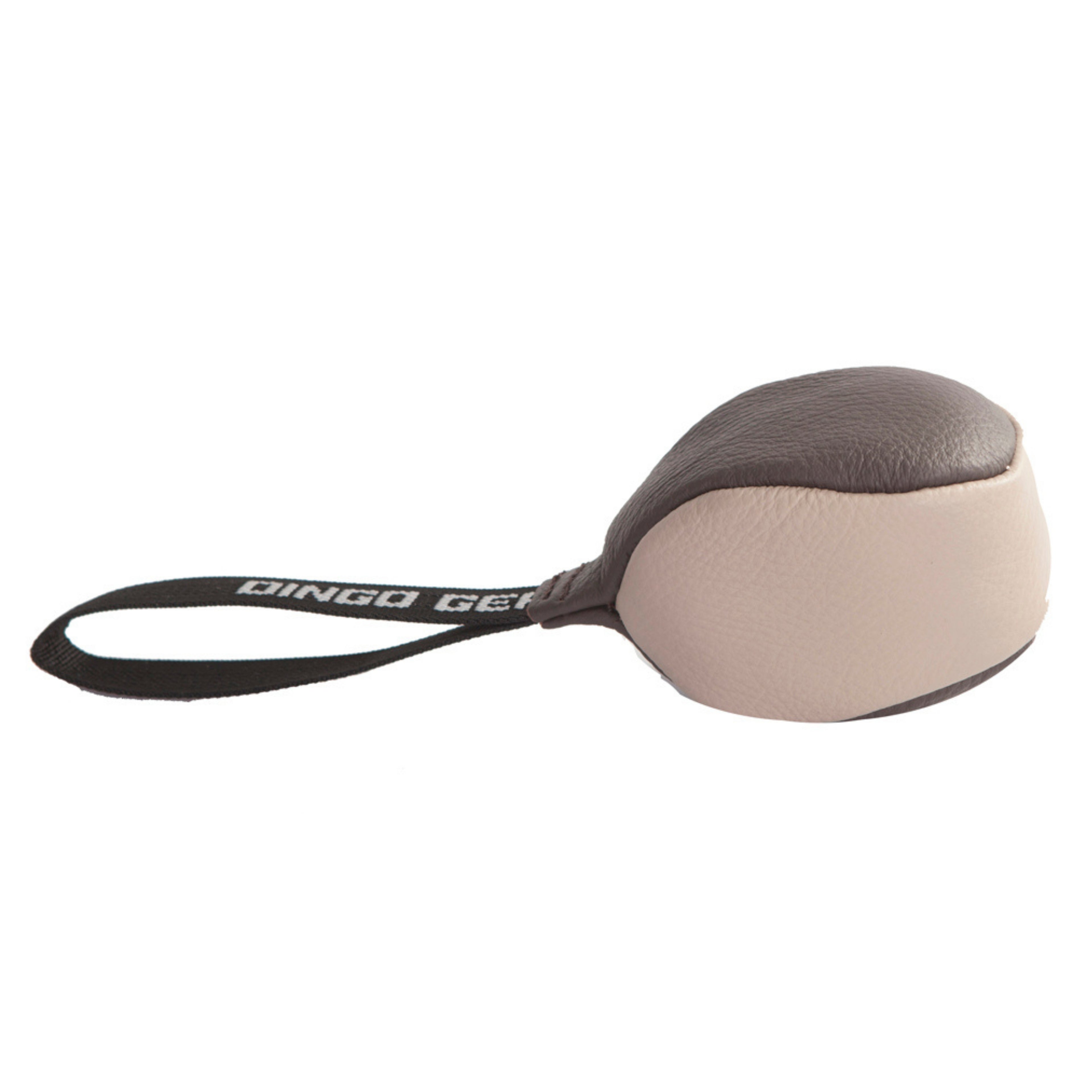 Dingo Gear – minge de jucărie din piele netedă cu mâner Ø 8 cm, culori mixte