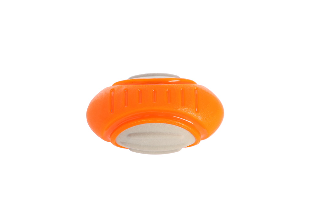 Jucărie pentru câini minge rugby dentară din cauciuc TPR 13 cm