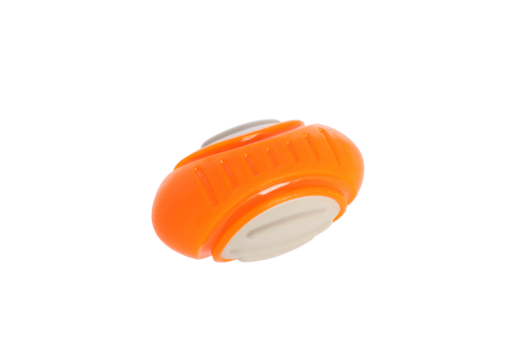 Jucărie pentru câini minge rugby dentară din cauciuc TPR 13 cm