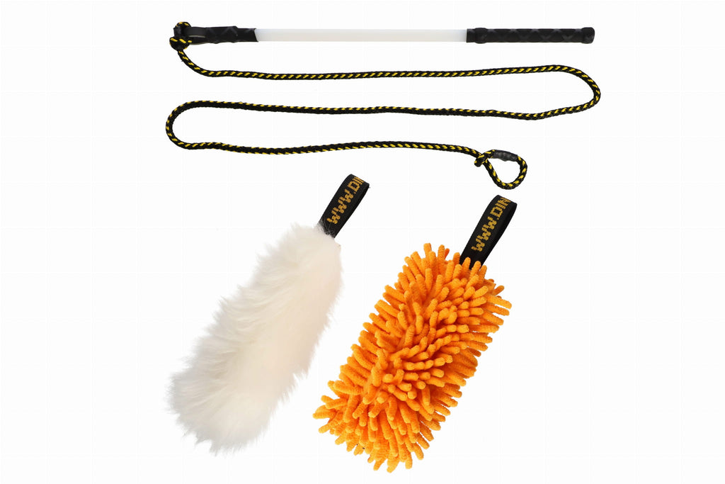 Kutyabot cserélhető fejekkel: narancssárga mop + gyapjú